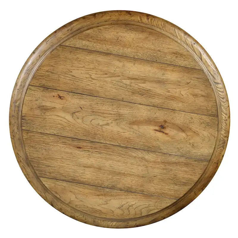 Guéridon en bois dur marron vieilli, usage unique
