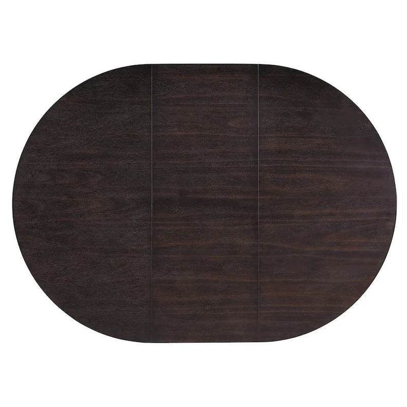 Natural Oval Extendable Dining Table, Pedestal Base, Seats 4–6