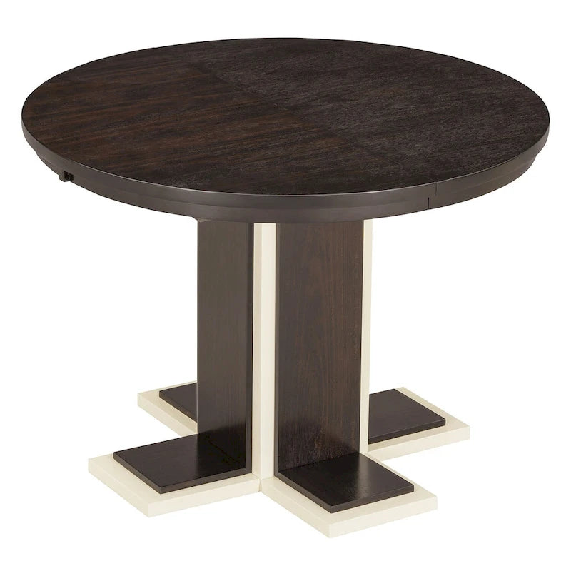 Natural Oval Extendable Dining Table, Pedestal Base, Seats 4–6