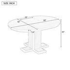 Natural Oval Extendable Dining Table, Pedestal Base, Seats 4–6