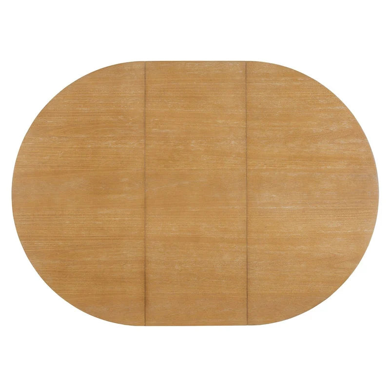 Natural Oval Extendable Dining Table, Pedestal Base, Seats 4–6
