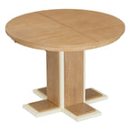 Natural Oval Extendable Dining Table, Pedestal Base, Seats 4–6