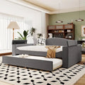 Lit de repos double en polaire Teddy grise avec lit gigogne, audio Bluetooth et accoudoirs de rangement, 2 couchages
