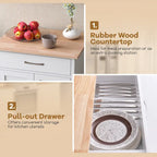 Black / White / Brown Rolling Kitchen Island Cart with Drawer & Cabinet, 1-Person