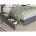 Black Storage Bed Frame with LED Headboard & Charging Station, Full/Queen, 1-Person