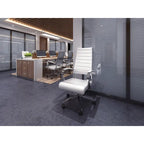 High-Back Ribbed PU Leather Swivel Office Chair, Tan / White / Black / Brown / Grey, 1-Person