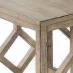 Pebble Brown 3-Piece Nesting Side Table Set, Geometric Diamond, Rustic Distressed