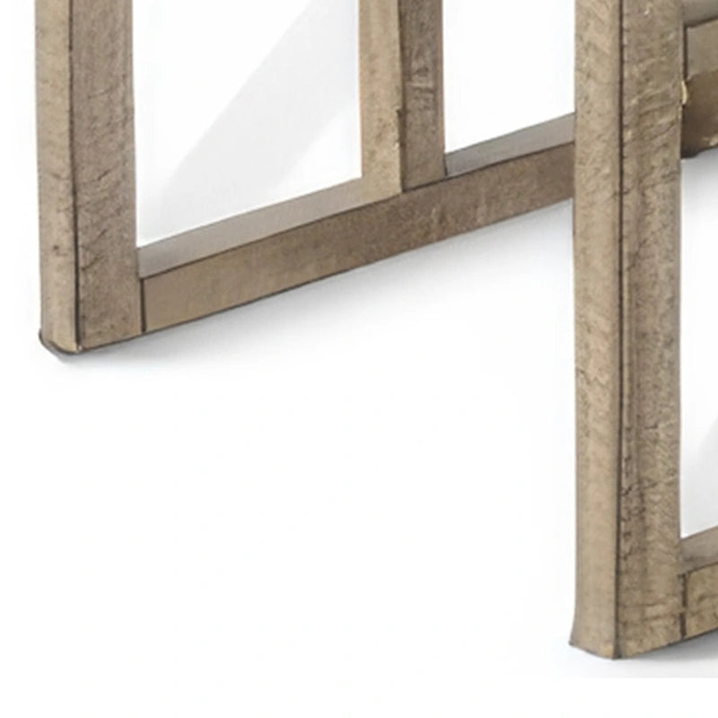 Pebble Brown 3-Piece Nesting Side Table Set, Geometric Diamond, Rustic Distressed