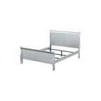 Silver Twin Sleigh Bed, Transitional Style, Solid Wood, Single