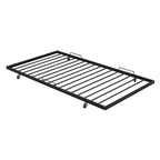 Lit de repos en fer blanc/noir avec lit gigogne, poignée incurvée, taille double, pour 2 personnes