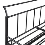 Lit de repos en fer blanc/noir avec lit gigogne, poignée incurvée, taille double, pour 2 personnes
