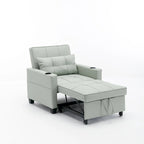 Orange/Green Convertible 3-in-1 Sleeper Chair Sofa Bed, Single