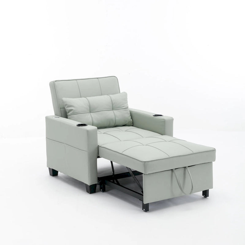 Orange/Green Convertible 3-in-1 Sleeper Chair Sofa Bed, Single
