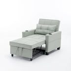 Orange/Green Convertible 3-in-1 Sleeper Chair Sofa Bed, Single