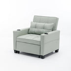 Orange/Green Convertible 3-in-1 Sleeper Chair Sofa Bed, Single
