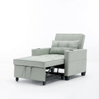 Orange/Green Convertible 3-in-1 Sleeper Chair Sofa Bed, Single