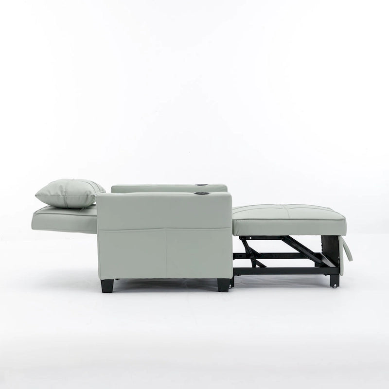 Orange/Green Convertible 3-in-1 Sleeper Chair Sofa Bed, Single