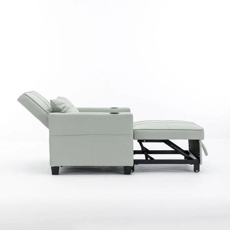 Orange/Green Convertible 3-in-1 Sleeper Chair Sofa Bed, Single
