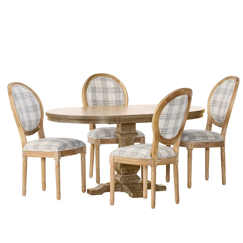 5-Piece Dining Set, Multi-Color / Plaid / Stripe, Seats 4