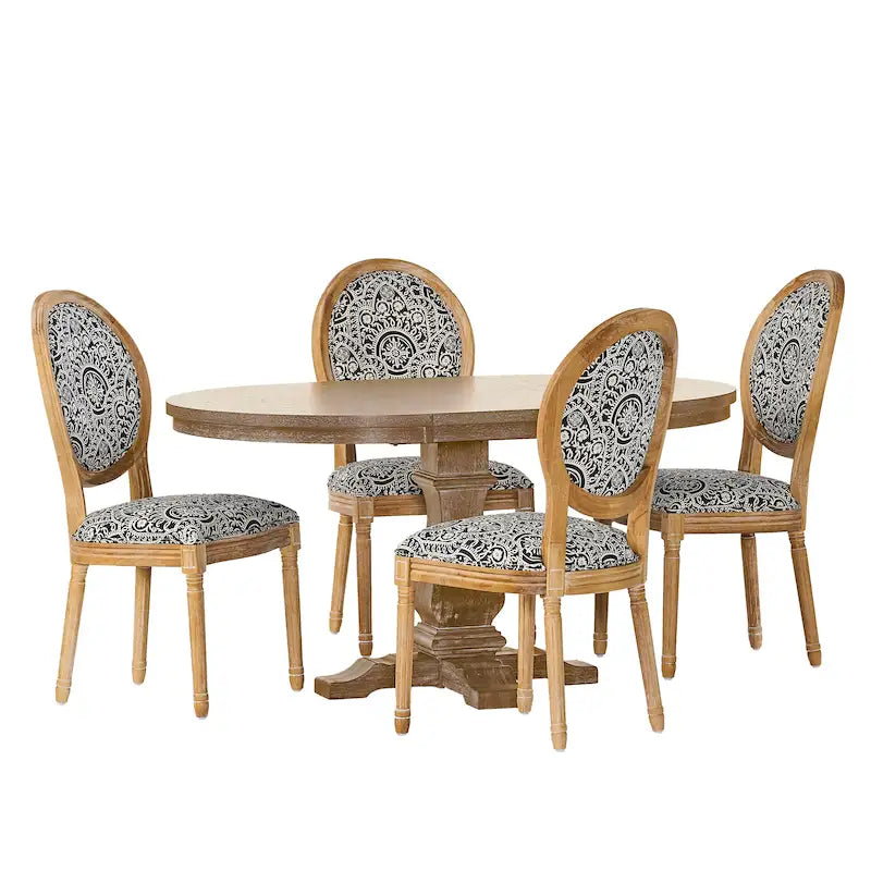 5-Piece Dining Set, Multi-Color / Plaid / Stripe, Seats 4