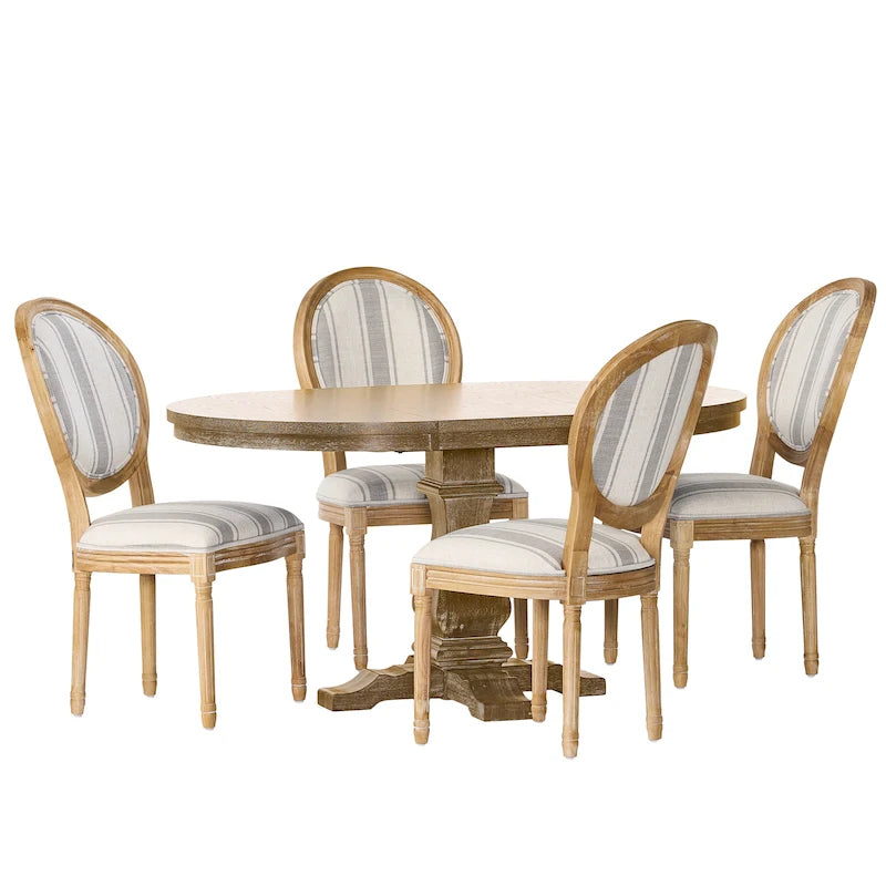 5-Piece Dining Set, Multi-Color / Plaid / Stripe, Seats 4