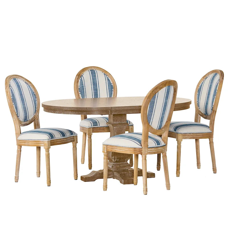 5-Piece Dining Set, Multi-Color / Plaid / Stripe, Seats 4