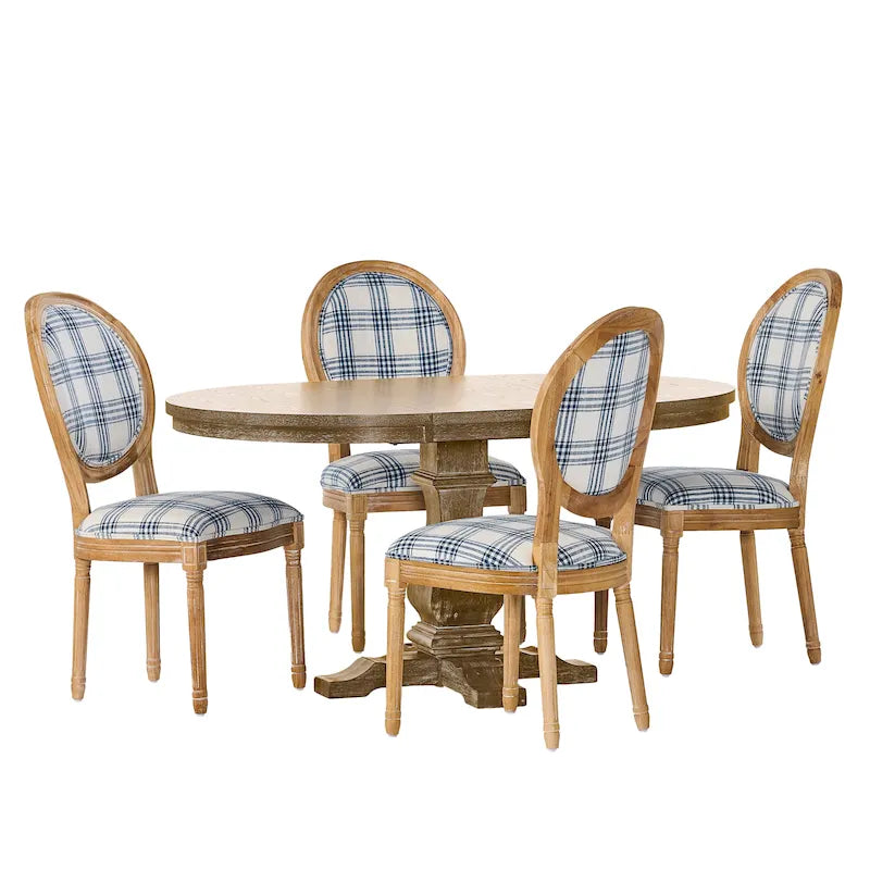 5-Piece Dining Set, Multi-Color / Plaid / Stripe, Seats 4