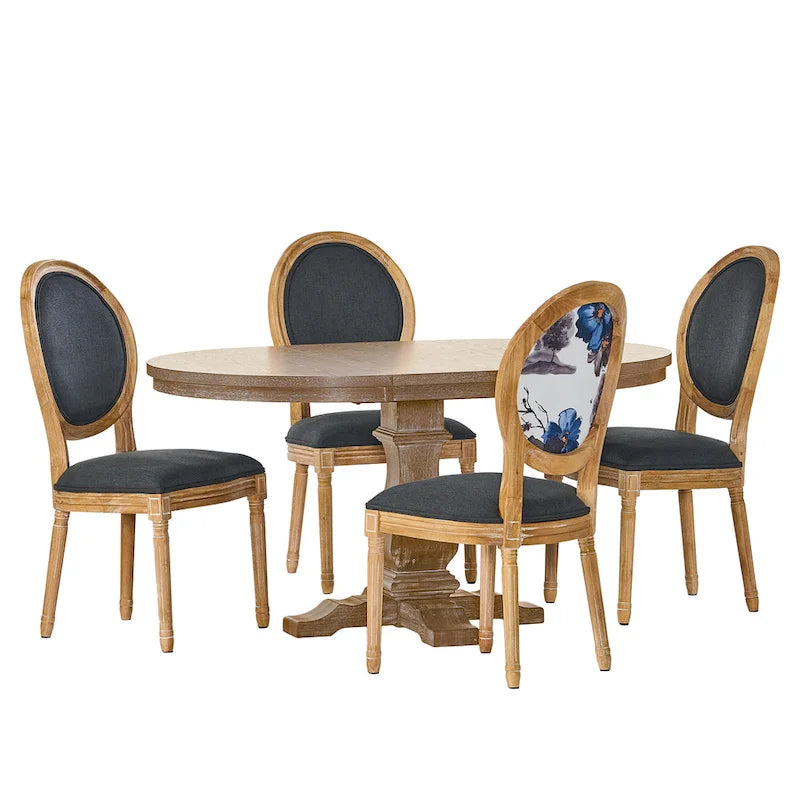 5-Piece Dining Set, Multi-Color / Plaid / Stripe, Seats 4