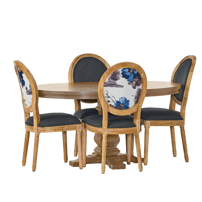 5-Piece Dining Set, Multi-Color / Plaid / Stripe, Seats 4
