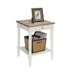 Table d'appoint à 1 tiroir avec étagère inférieure, blanche / noire / couleur bois, simple
