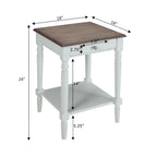 Table d'appoint à 1 tiroir avec étagère inférieure, blanche / noire / couleur bois, simple