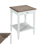 Table d'appoint à 1 tiroir avec étagère inférieure, blanche / noire / couleur bois, simple