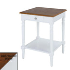 Table d'appoint à 1 tiroir avec étagère inférieure, blanche / noire / couleur bois, simple