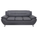 Modern Bonded Leather Sofa – Grey / Cream White / Black / Camel-Black / Red, 3-Seater