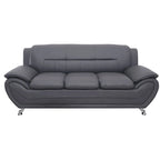Modern Bonded Leather Sofa – Grey / Cream White / Black / Camel-Black / Red, 3-Seater