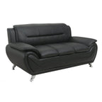 Modern Bonded Leather Sofa – Grey / Cream White / Black / Camel-Black / Red, 3-Seater