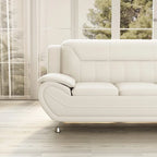 Modern Bonded Leather Sofa – Grey / Cream White / Black / Camel-Black / Red, 3-Seater