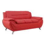 Modern Bonded Leather Sofa – Grey / Cream White / Black / Camel-Black / Red, 3-Seater