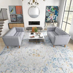 Tufted Velvet Loveseat, Set of 2 – Teal / Smoke / Blue / Grey / Dark Yellow