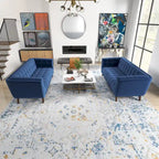 Tufted Velvet Loveseat, Set of 2 – Teal / Smoke / Blue / Grey / Dark Yellow