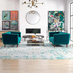 Tufted Velvet Loveseat, Set of 2 – Teal / Smoke / Blue / Grey / Dark Yellow