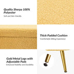 Grey / Sage / Mustard / Ivory / Blue / Cream Sherpa Upholstered Storage Bench with Gold Metal Legs, Single Seat