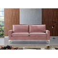 Velvet 3-Seater Sofa with Gold Legs – Pink / Green / Yellow / Cream / Grey / Blue
