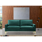 Velvet 3-Seater Sofa with Gold Legs – Pink / Green / Yellow / Cream / Grey / Blue