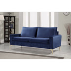 Velvet 3-Seater Sofa with Gold Legs – Pink / Green / Yellow / Cream / Grey / Blue