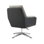 Grey/White/Natural Sherpa Swivel Accent Chair, Single-Seat