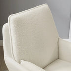 Grey/White/Natural Sherpa Swivel Accent Chair, Single-Seat