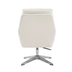 Grey/White/Natural Sherpa Swivel Accent Chair, Single-Seat