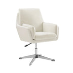 Grey/White/Natural Sherpa Swivel Accent Chair, Single-Seat