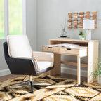 Grey/White/Natural Sherpa Swivel Accent Chair, Single-Seat